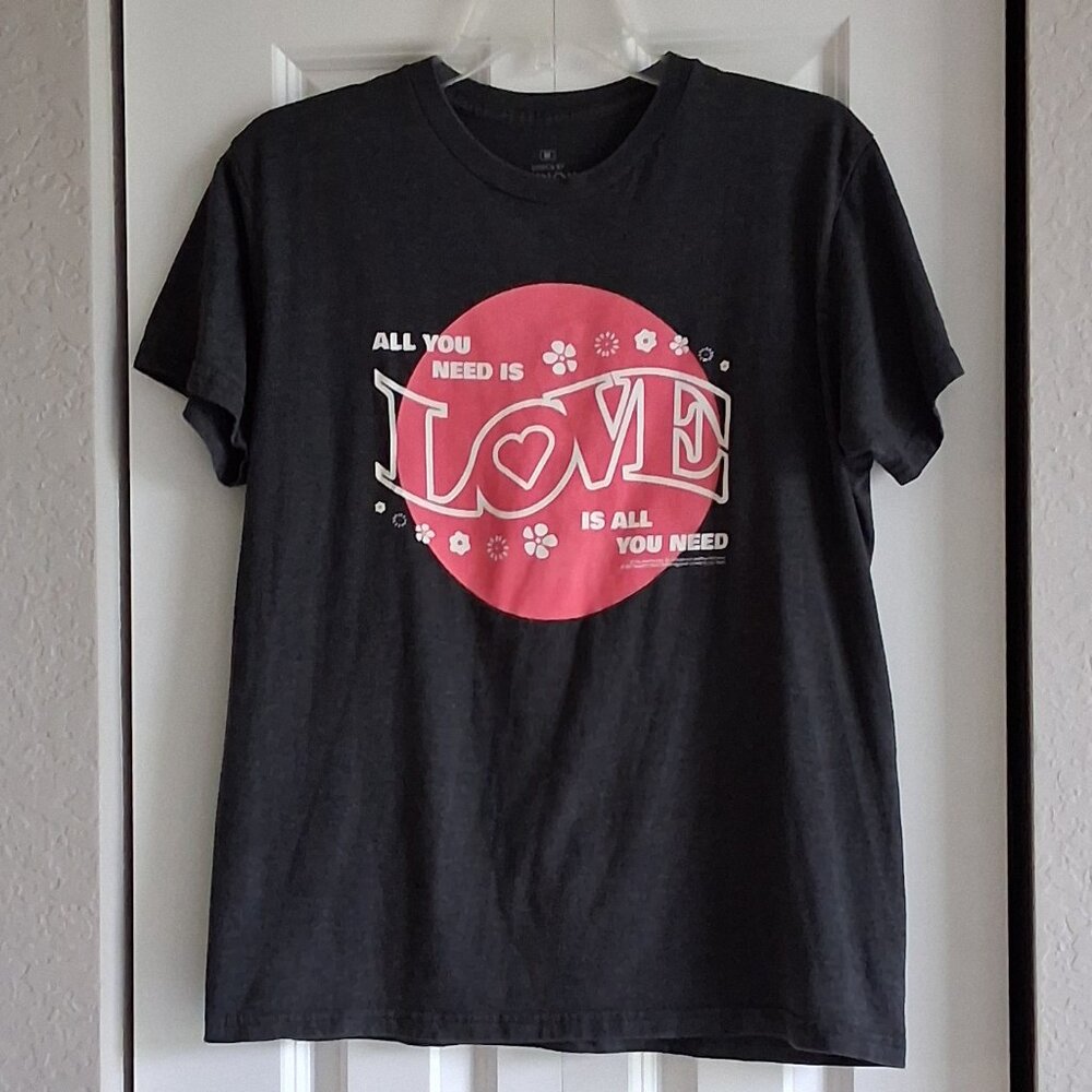 Lennon & McCartney "All You Need Is Love" Charcoal Gray T-Shirt Women's Size M